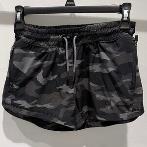 Athleta Black Camouflage Kids Athletic Shorts